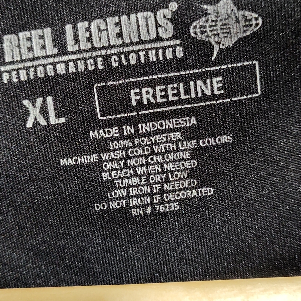 Reel Legends Freeline Men's Black Long Sleeve Shirt w FISH Size X Large - Picture 6 of 6